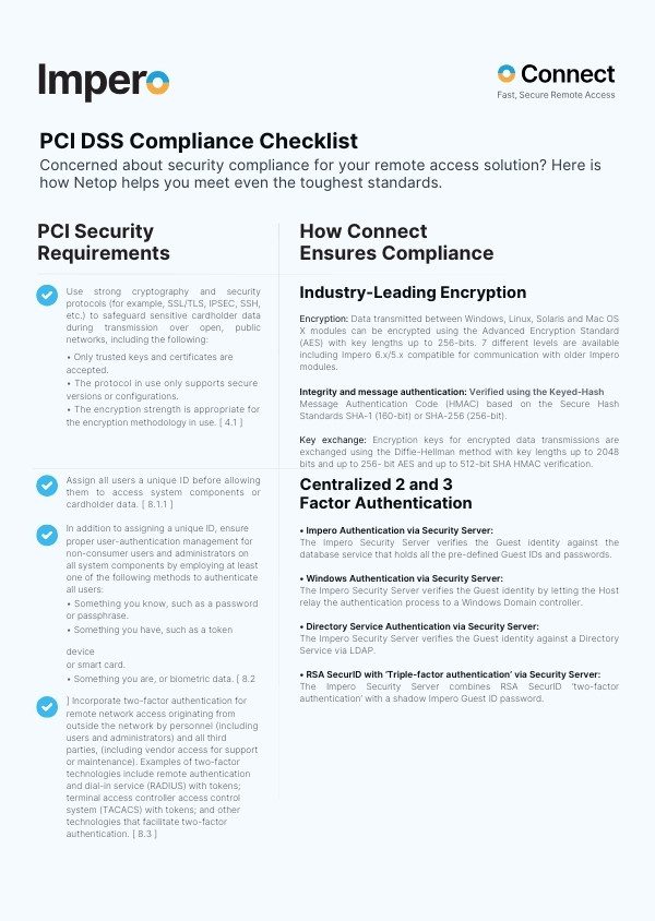 PCI Checklist Cover